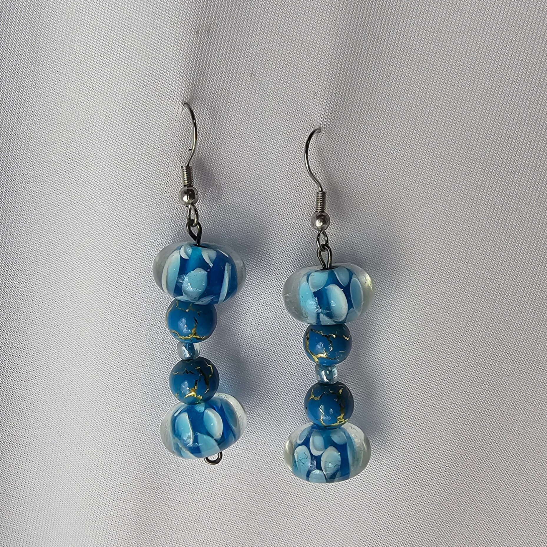 Handmade Blue Dangle Earrings
