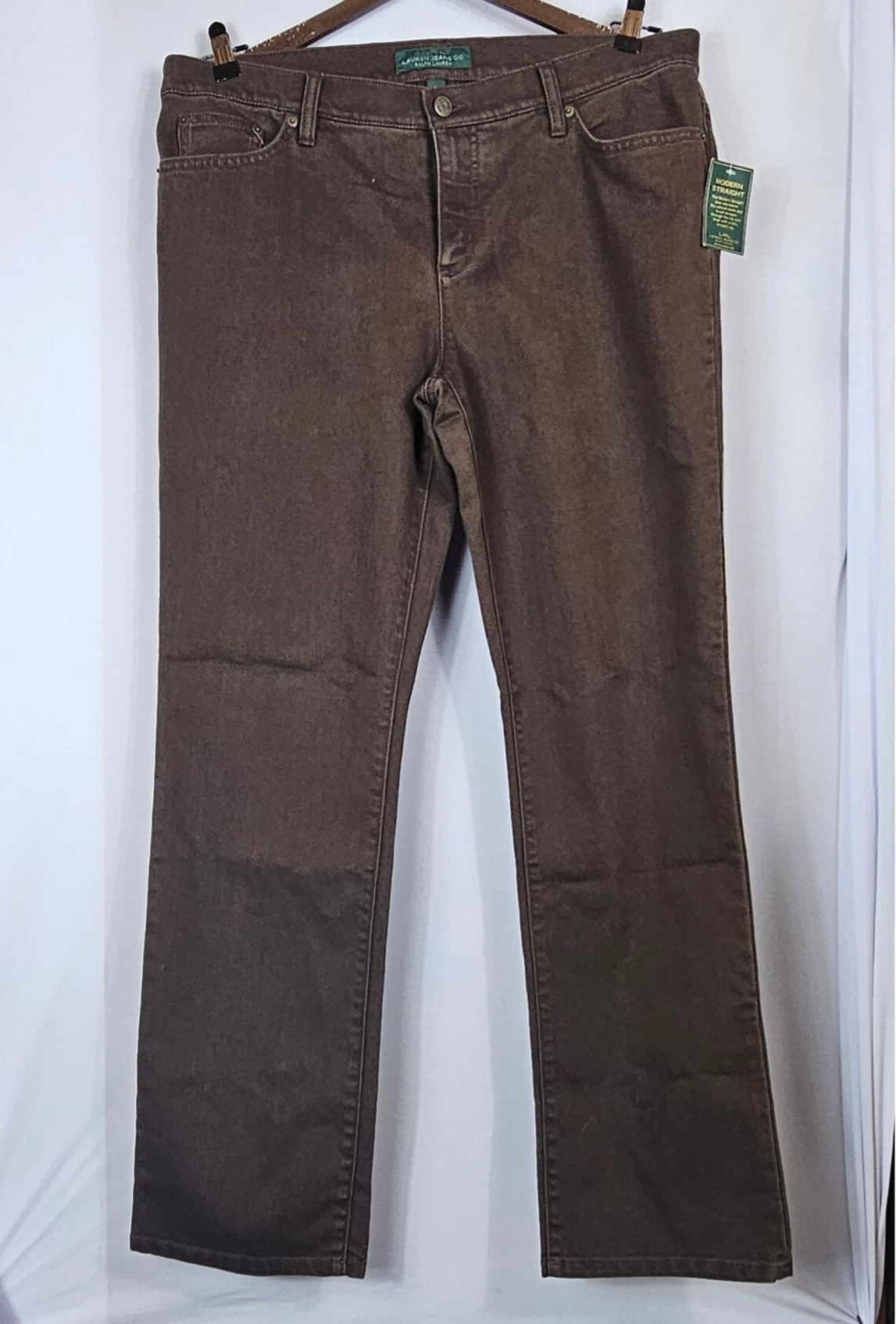 Lauren Ralph Lauren Jeans Brown Women's Size 14 NWT