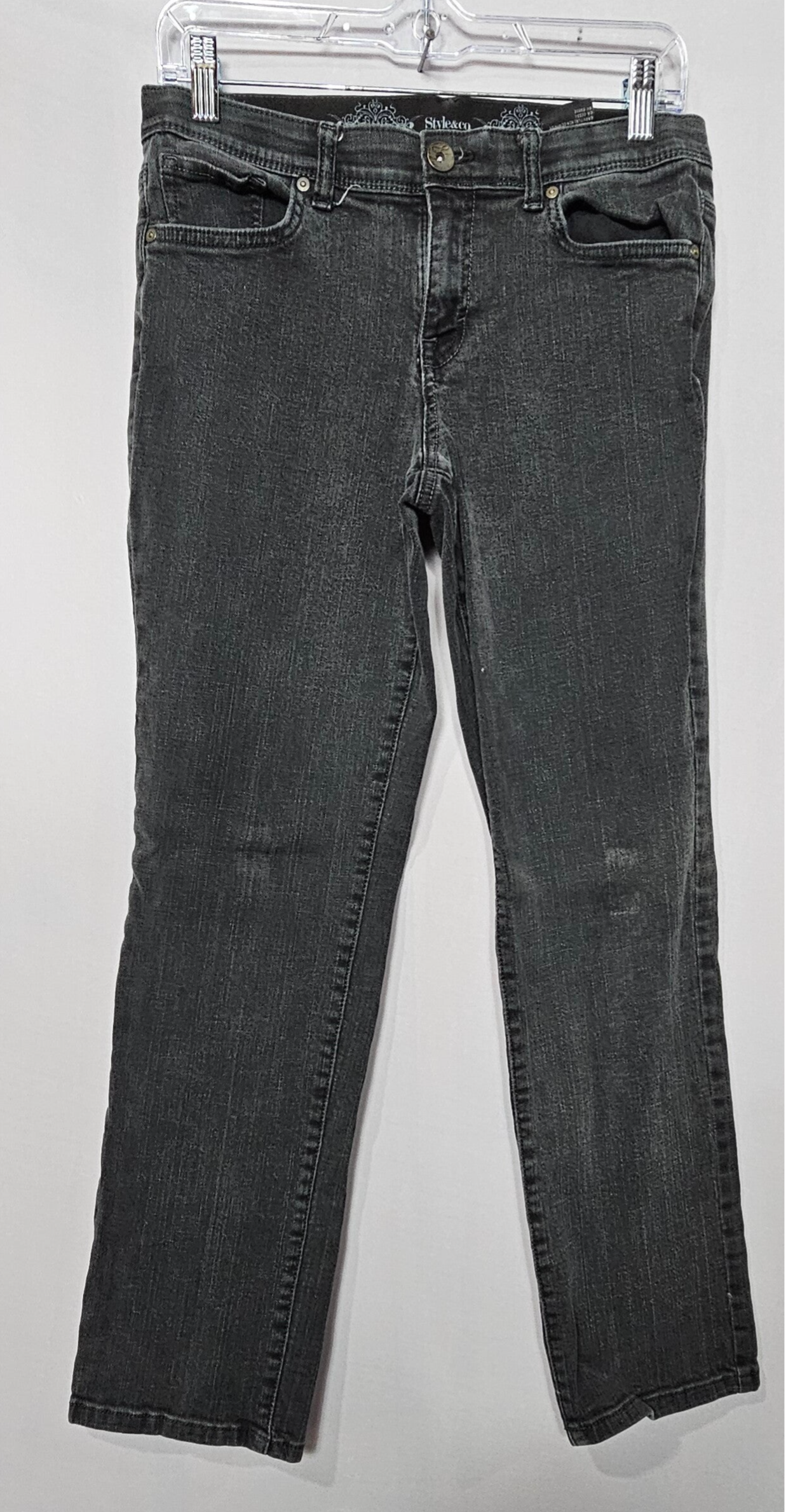 Style & Co Faded Black Denim Jeans Size 8 Petite