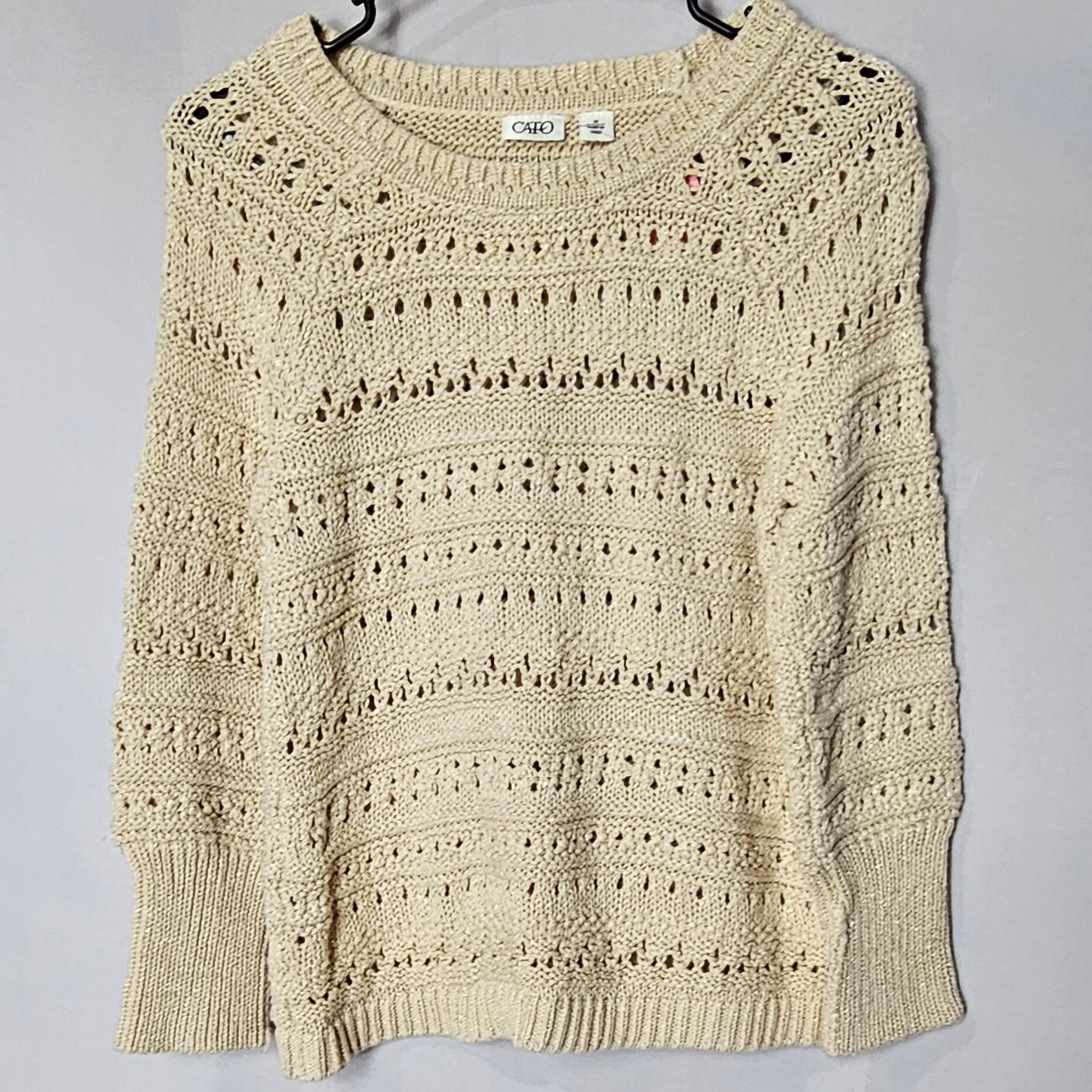 Cato 3/4 Sleeve Sweater Size Medium