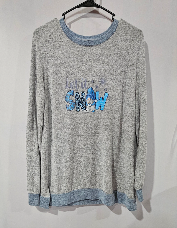 Upcycled Iron On Let It Snow Size Large