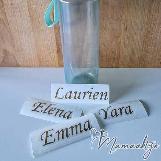 Contourgesneden naamstickers - Groot - Mat