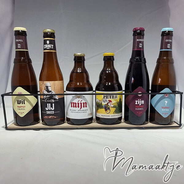 Rekje met gepersonaliseerde flesjes (6 flesjes)