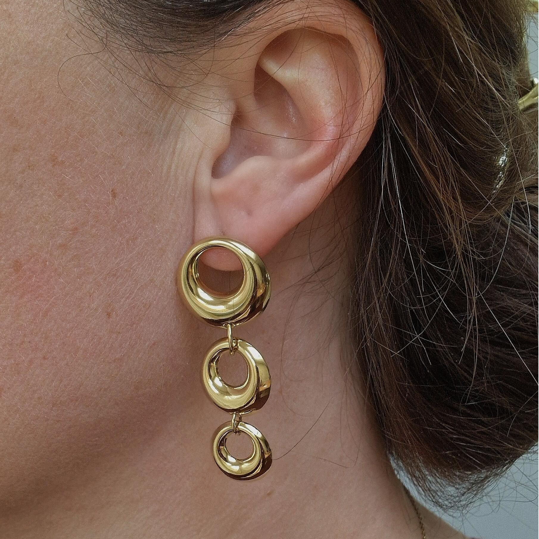 Triple circkle oorbellen