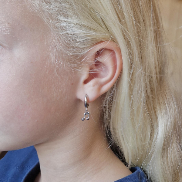 Oorbellen muzieknoot hanger