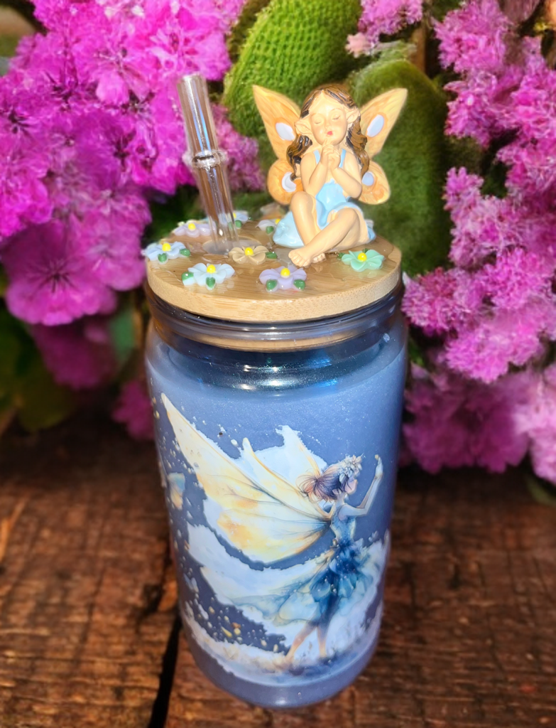 16 Ounce Acrylic Snowglobe Tumbler “Fairy Blue”