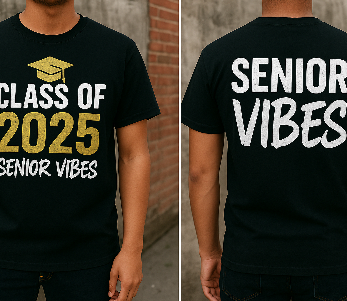 Custom Senior Vibes T-shirt design