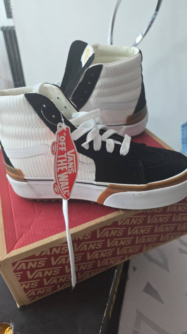 Vans Sk8-Hi Stacked "(Suede/Ribbed) Black/Marshmallow"