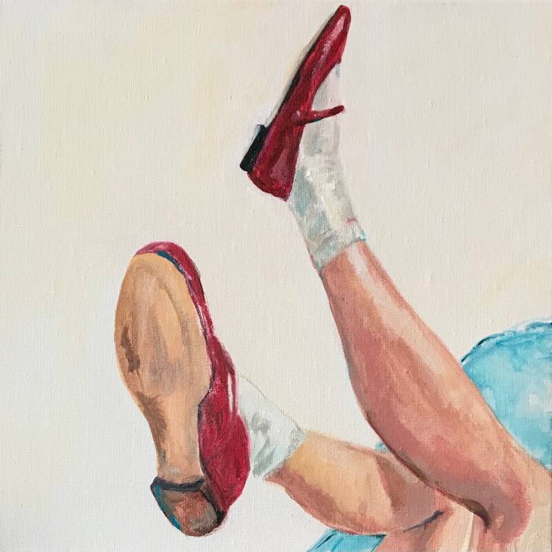 Allebei de beentjes... - Acryl on canvas - 29x29x4cm - €260