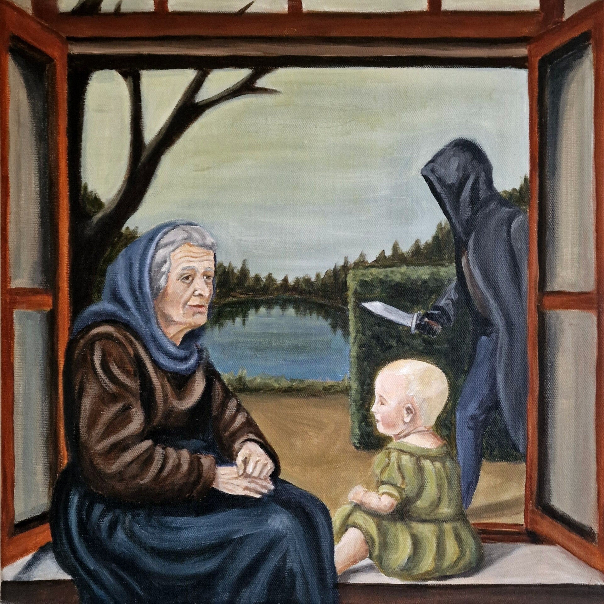 Diktat des Schweigens 40x40x4cm Acrylgemälde - Unikat