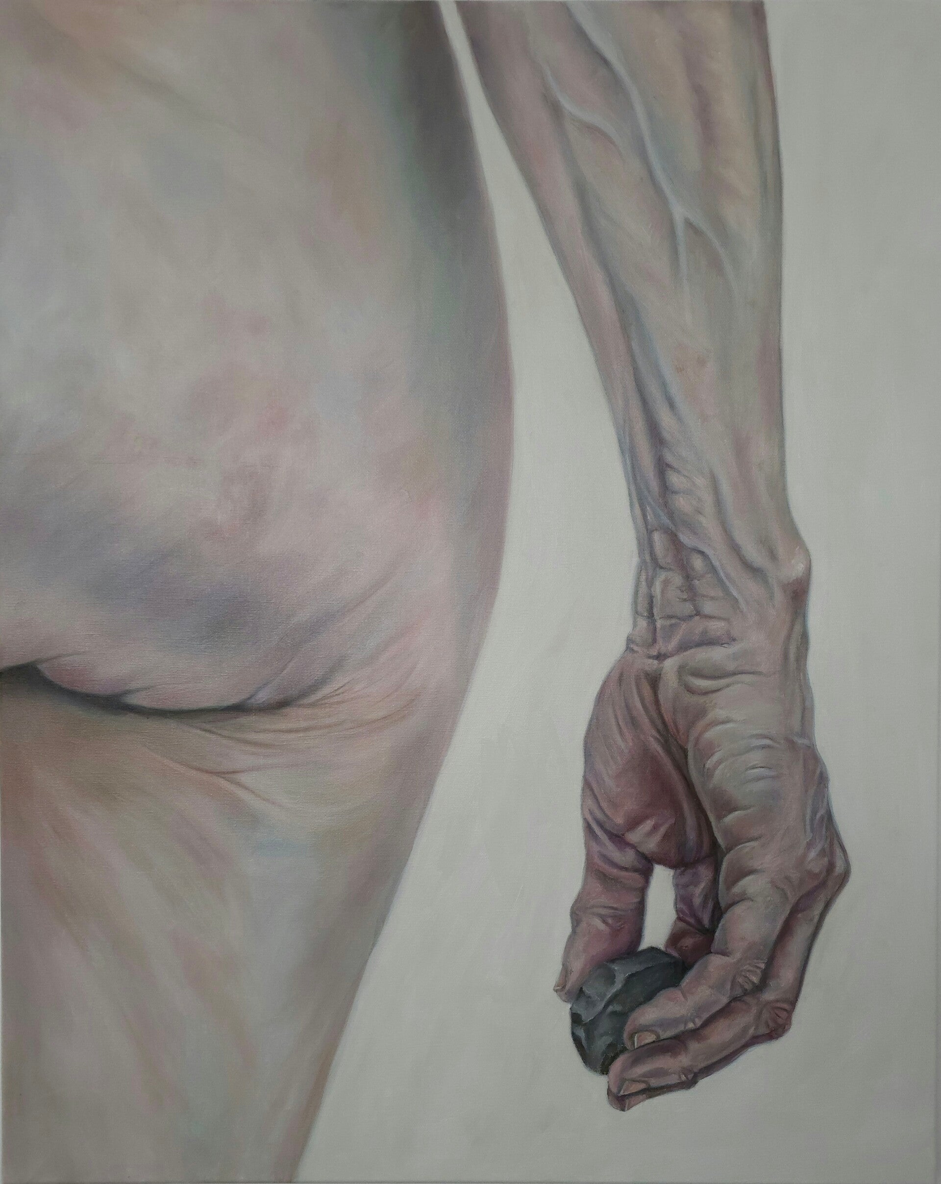 The First Stone (2026) – Oil on canvas, 80 × 100 cm –