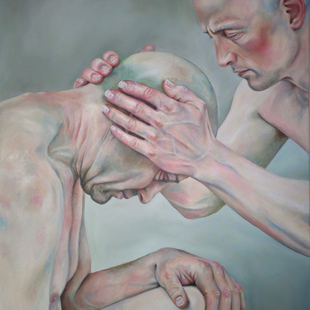 Human – figuratives Ölgemälde von Eva Zucker