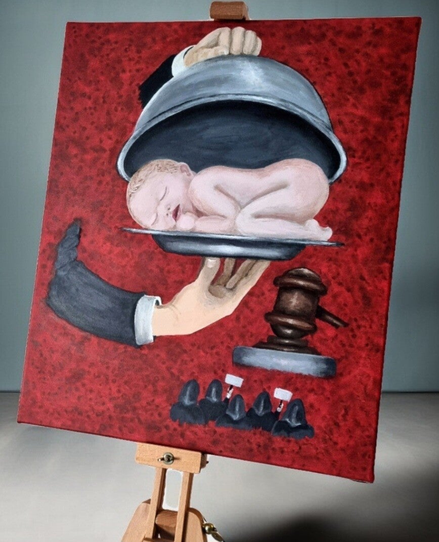 Ohne Wahl 50x60x2cm Unikat auf Leinwand