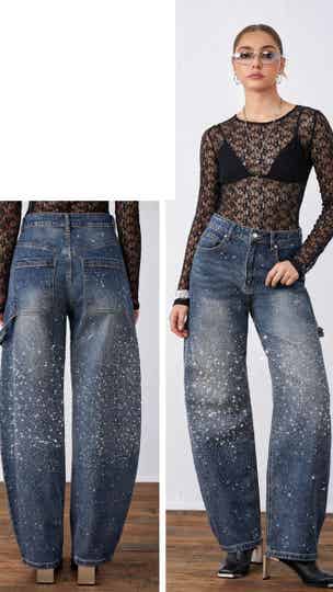 Strass Cargo Jeans