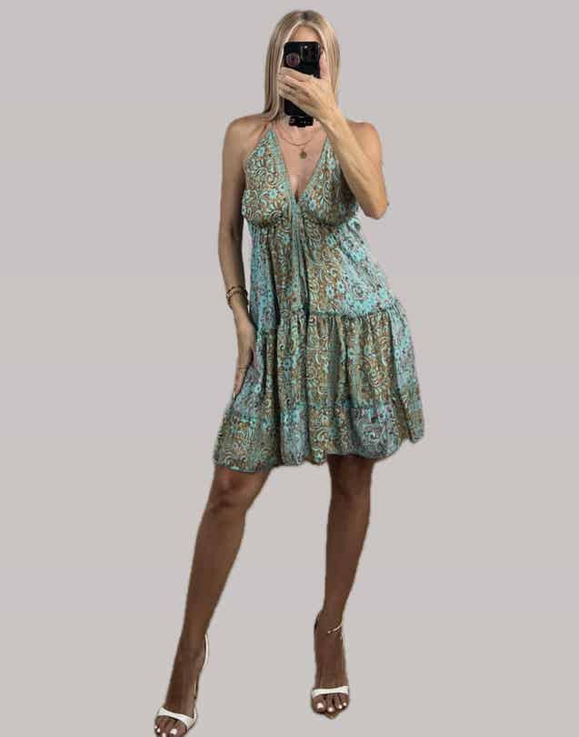 Boho Μεταξωτό Mini Dres