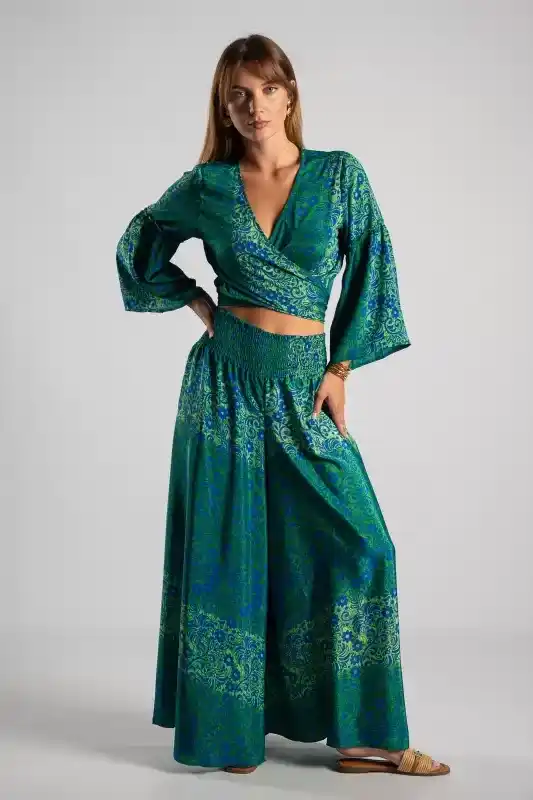 Boho Μεταξωτό Σετ Παντελόνα