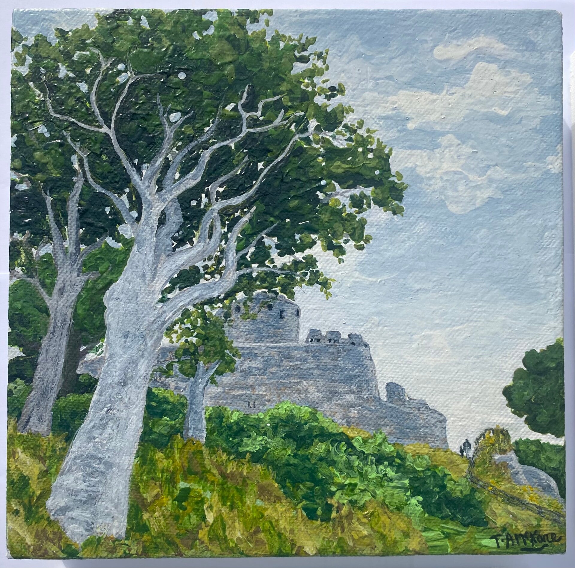 Dundrum Castle, original acrylic painting