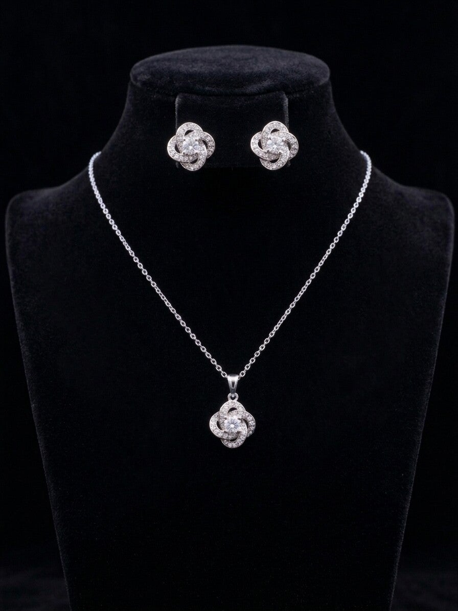 Love Knot Pendant & Earring Set