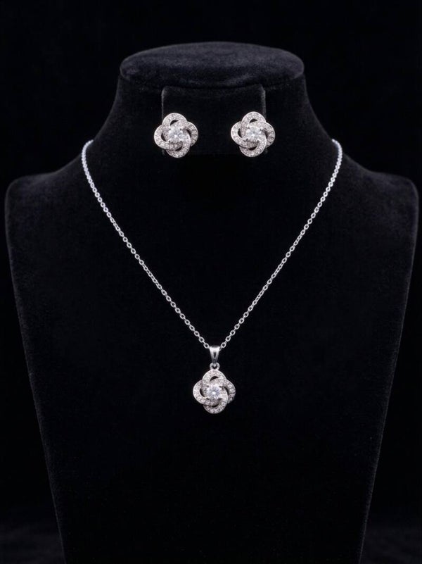 Love Knot Pendant & Earring Set