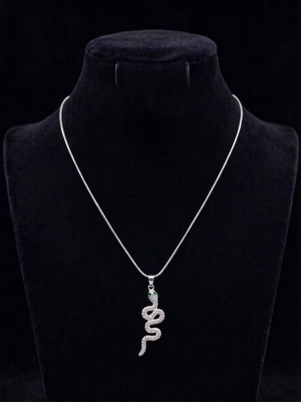 Pavé Serpent Pendant Necklace