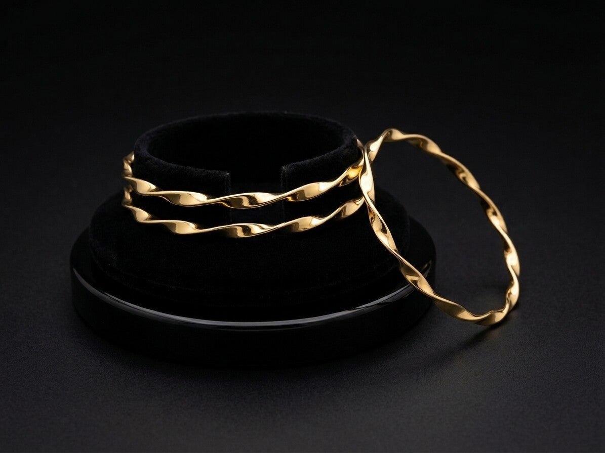 Twisted Rope Bangle Trio