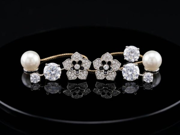 Blossom & Pearl Cuff Earrings