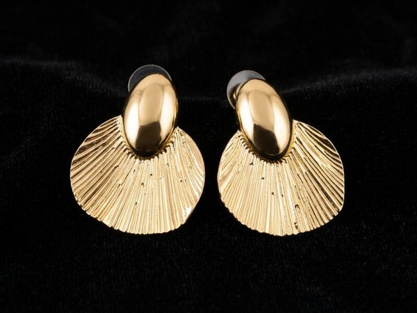 Textured Fan Drop Earrings