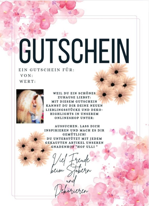 Liebevoll gestalteter Gutschein