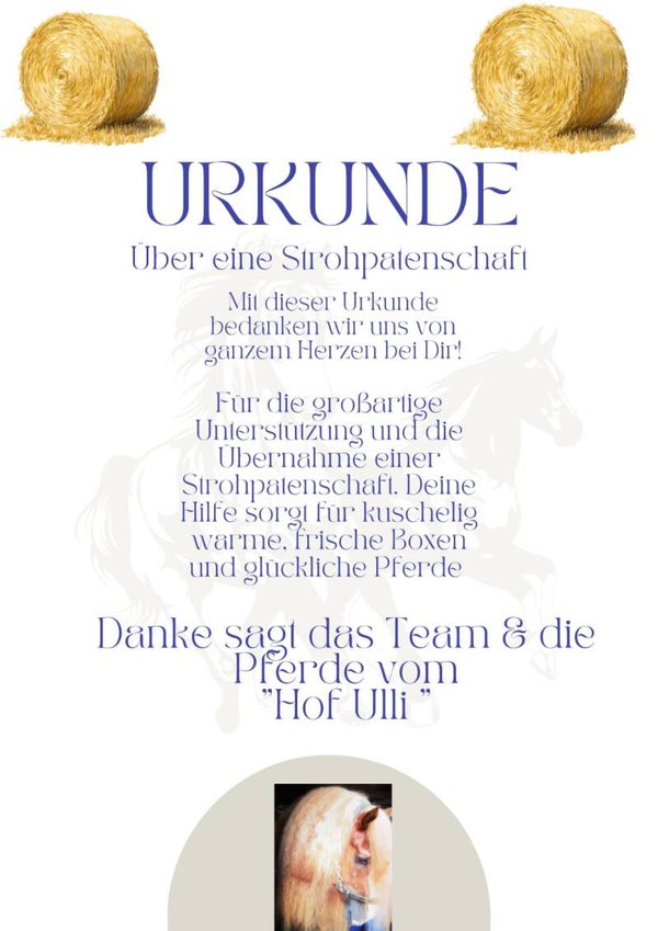 Strohballen-Patenschaft