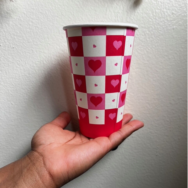 Checkered Hearts Paper Vessel