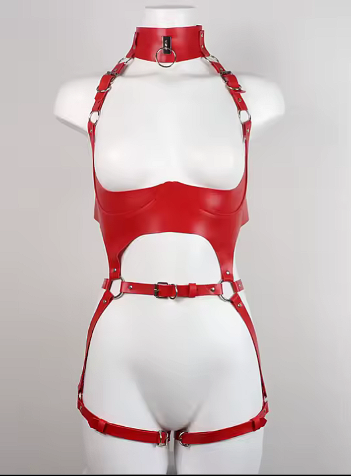 Leather women's lingerie