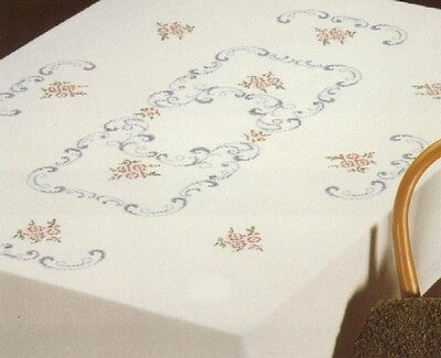 Tafellaken - Bloem, paars-rose 130 x 160 cm