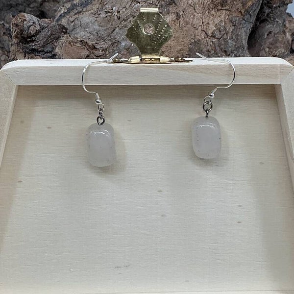 Boucles d'oreilles quartz blanc - Création DS - Pièce unique