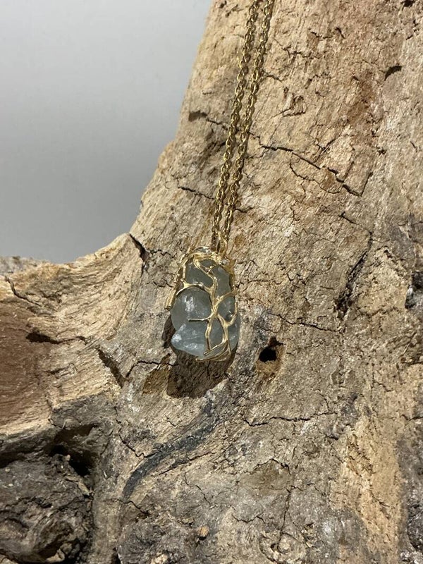 Pendentif pierre de Célestite - Création DS - pièce unique