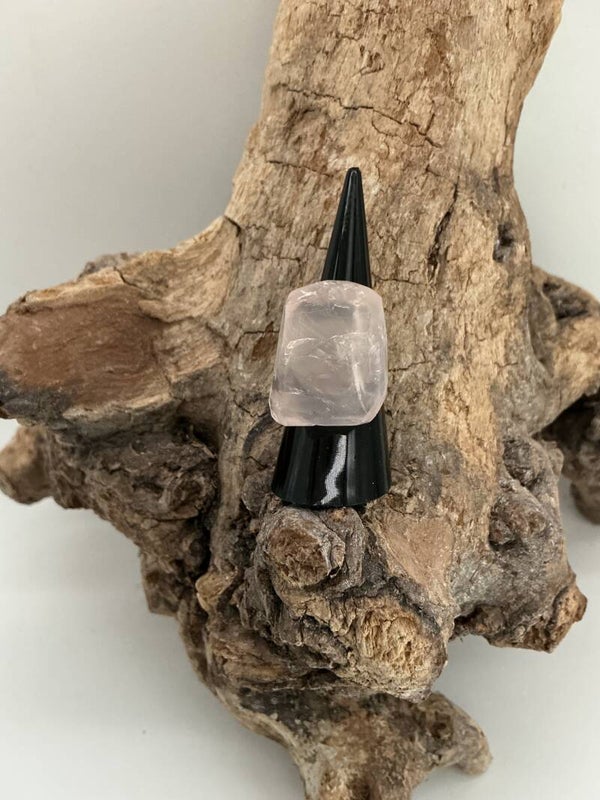 Bague quartz rose: Création DS pièce unique