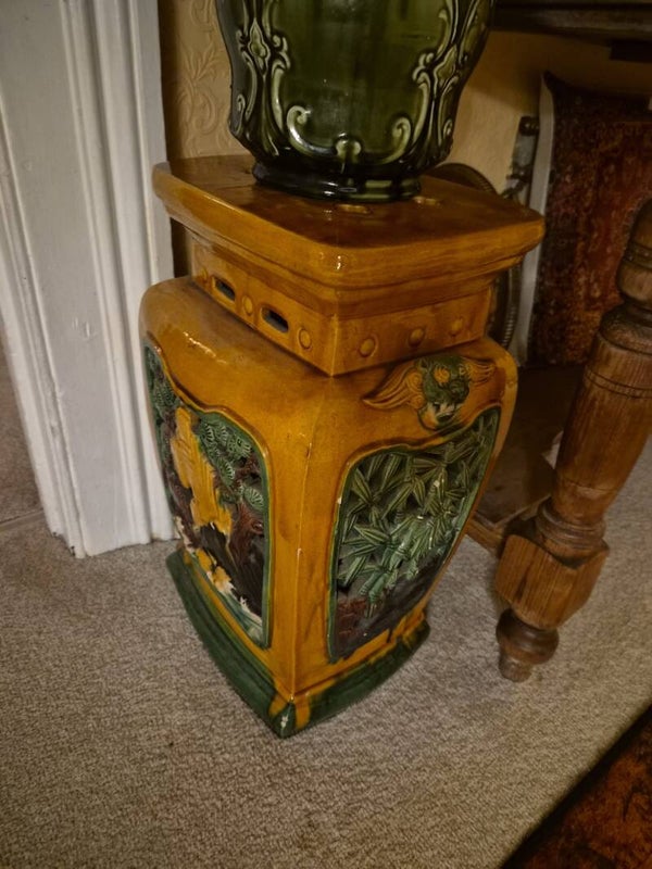 Victorian Majolica pedestal