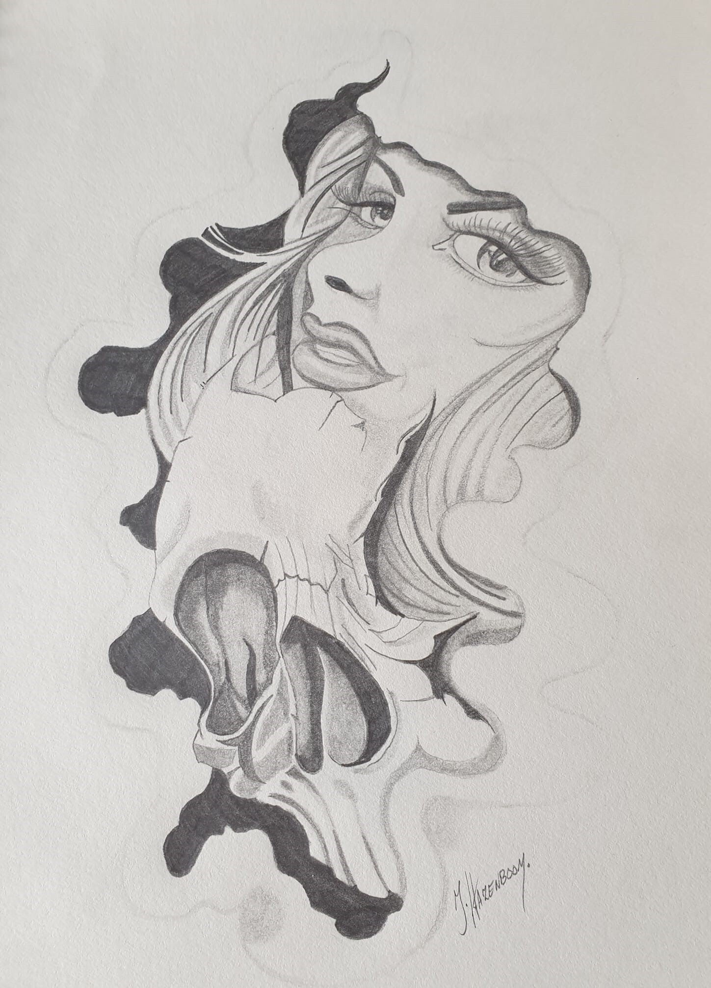 Vrouw met Skull