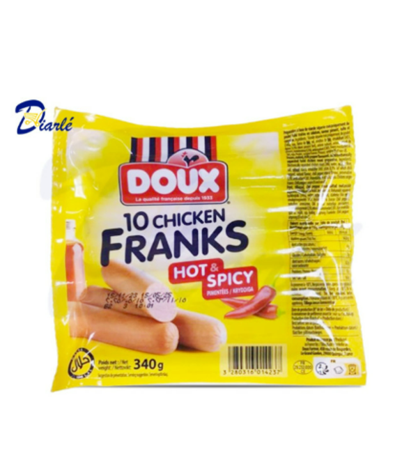 10 chicken franks doux