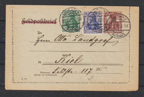 Feldpostbrief Kartenbrief K 16  JESNITZ (ANHALT) 23.8.20  (s26053)