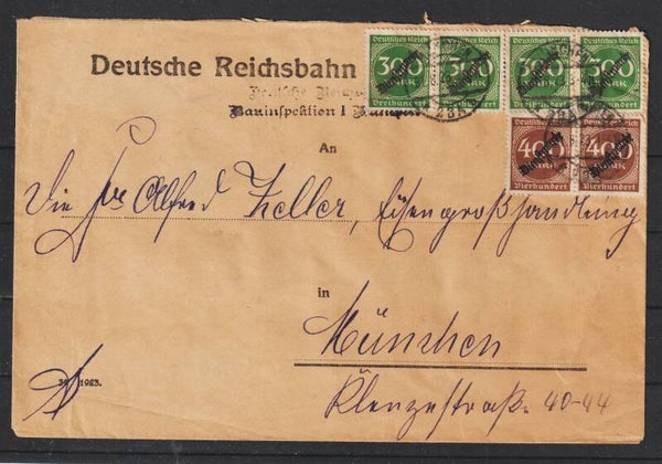 MiNr. D 79 (24x) D 80 (2x) auf Brief im Ortsverkehr MÜNCHEN * 23 Ab 31.8.23 (ad)