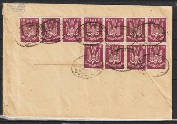 MiNr. 264 (11x), 239 auf Brief Bahnpoststempel 14.8.23, geprüft  (s24188)