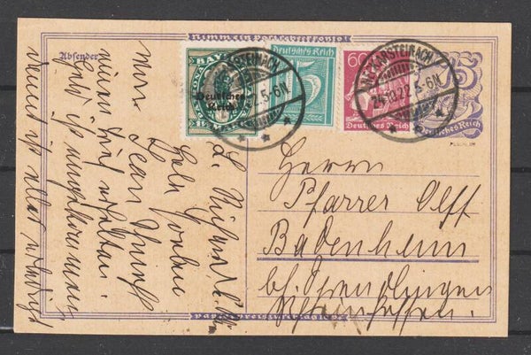 Ganzsache P 146 portogerecht, NECKARSTEINACH 24.10.22  (b257)