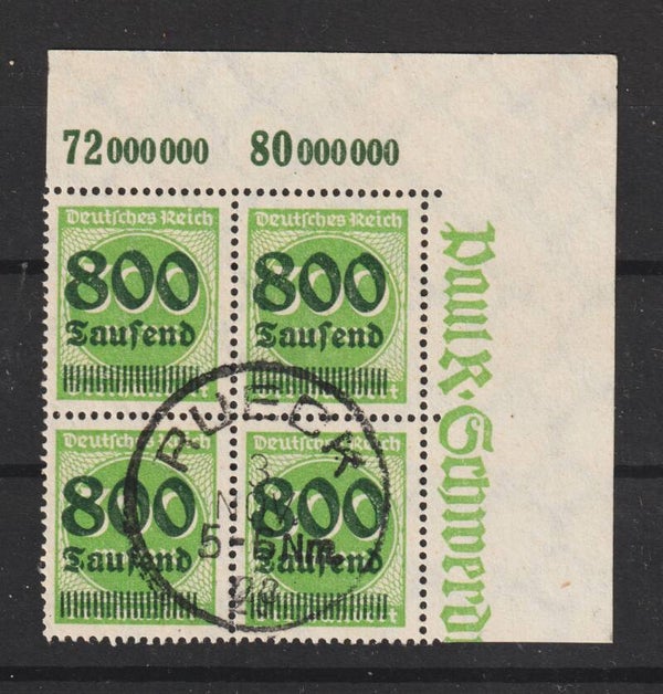 MiNr. 304 gestempelte Oberrand Bogenecke, geprüft  (as301)