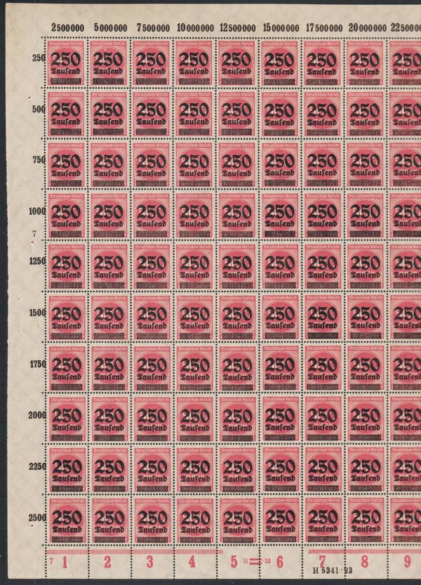 MiNr. 295 postfrischer ** Bogen, HAN H   .23/ 5341.23, Platte 7-7