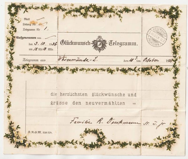 Schmucktelegram 3.10.36  (s24164)