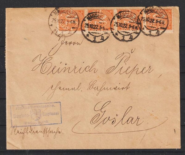 MiNr. D 27 (20x) auf Brief Magdeburg 25.10.22  (ad20)