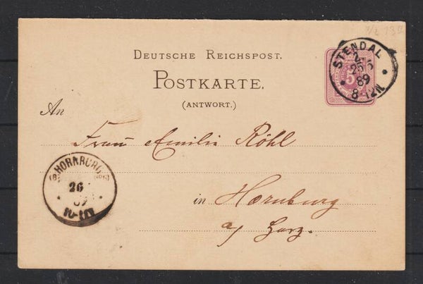 Ganzsache P 7 I A  STENDAL  25.5,89 (0534)