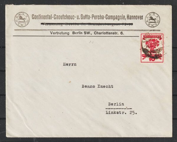 MiNr. 107 EF auf Brief BERLIN 14.8.19 (asa1919)