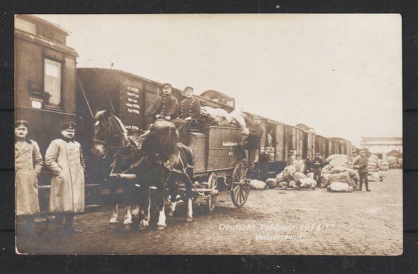 Feldpost Karte "Deutsche Feldpost 1914-15, Verladerampe" (asfp)