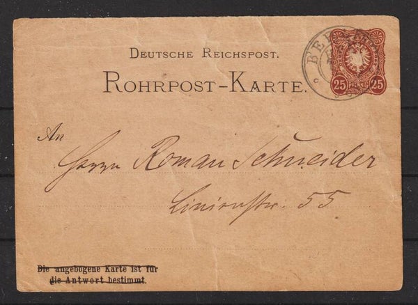 Rohrpost-Karte mit Berliner HPA Stempel !!!  (b428)